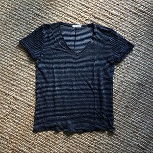 Rag & Bone Cotton Linen Striped Tee M